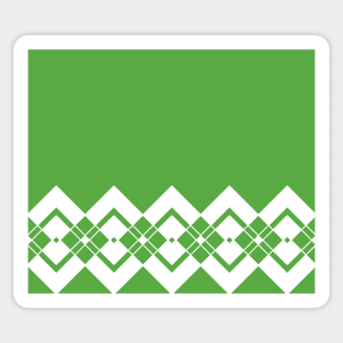 Geometric abstract - green and white. Sticker